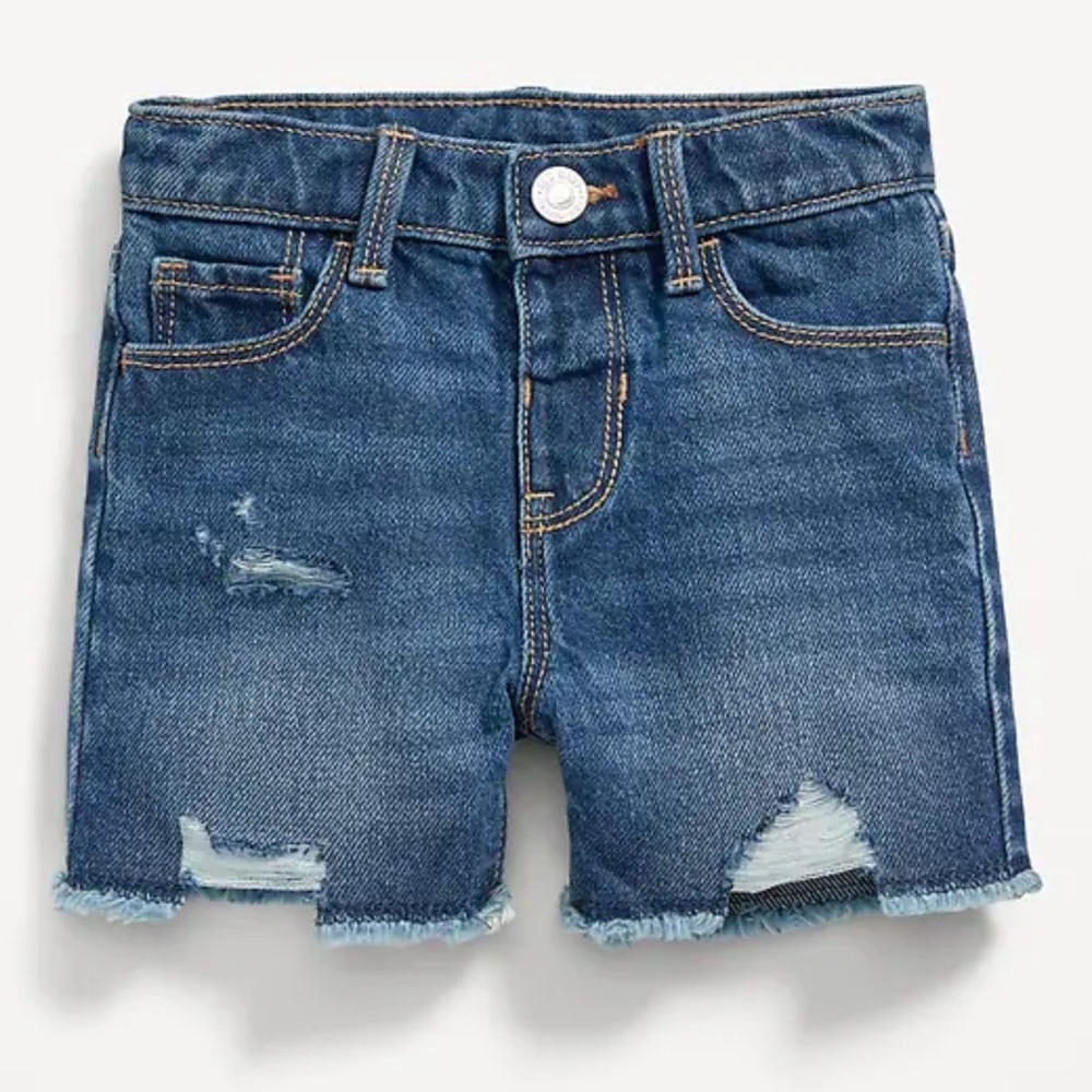 Old Navy GAP Dark Wash Distressed Denim Jean Shorts Jeans Cut Offs 2T NWT NEW